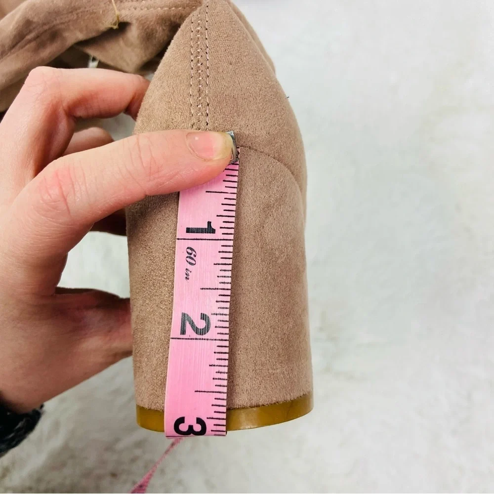 Catherine Malandrino sexy Suede Over-the-Knee heeled Boots in Tan size 7.5